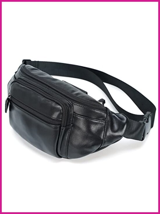 Handbags - Genuine Leather Fanny Pack Waist Bag Travel Organizer Adjustable Belt